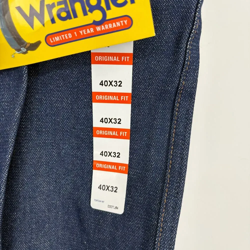 NWT Wrangler Mens Dark Wash Cowboy Cut Original Fit Jeans Size 40x32 Rigid 13MWZ